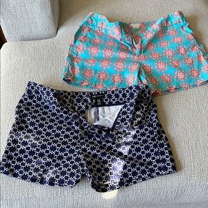 Sigrid Olsen Floral and Geometric Women's Shorts - Teal and JNY Navy Blue shorts